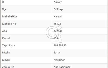 GÖLBAŞI KARAALİ'DE 2000m2 İMARA YAKIN TARLA