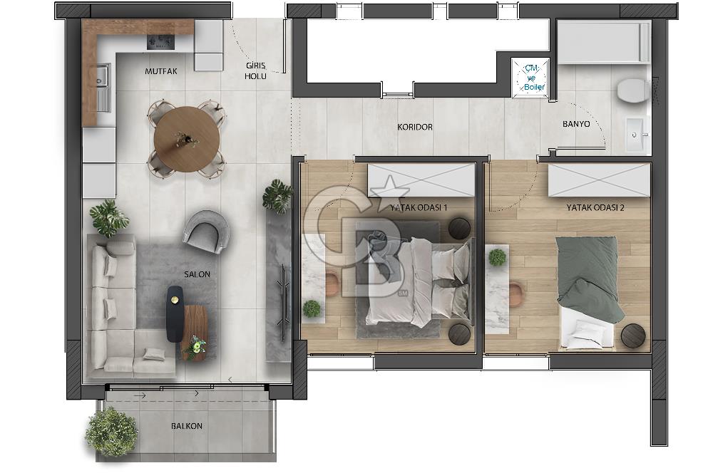 LEFKOŞA MERKEZDE TÜRK KOÇANLI 2+1 LUX DAİRE SEÇENEKLERİ