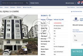 PANORA YAKINI FULL EŞYALI 1+1 DAİRE