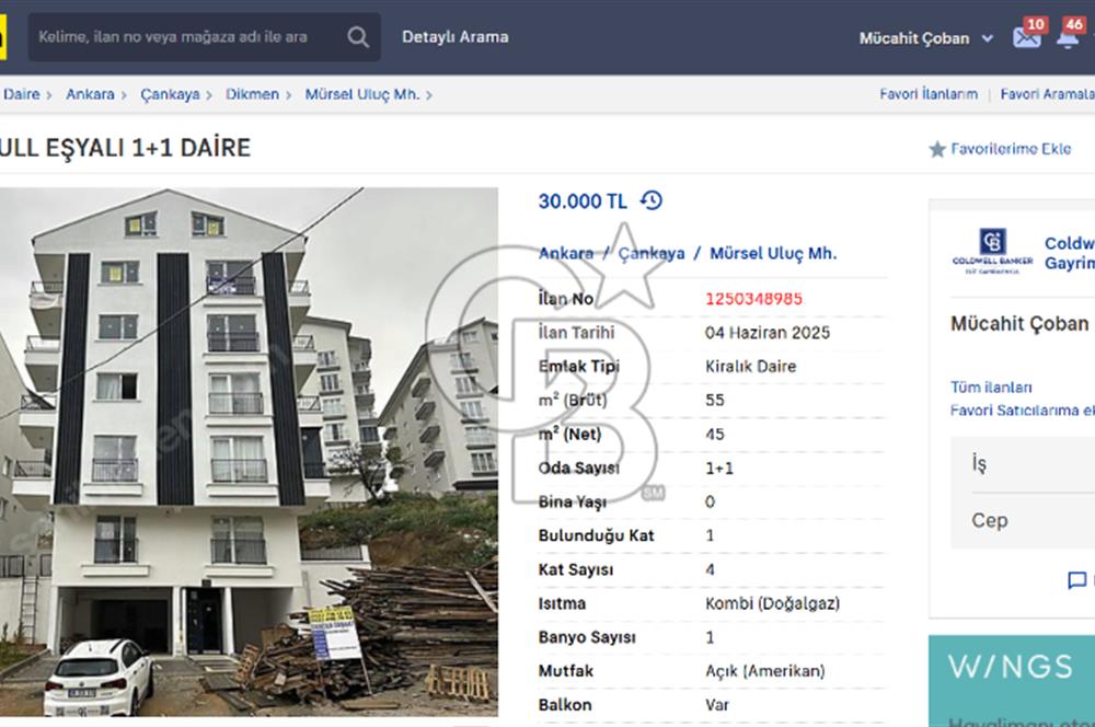 PANORA YAKINI FULL EŞYALI 1+1 DAİRE