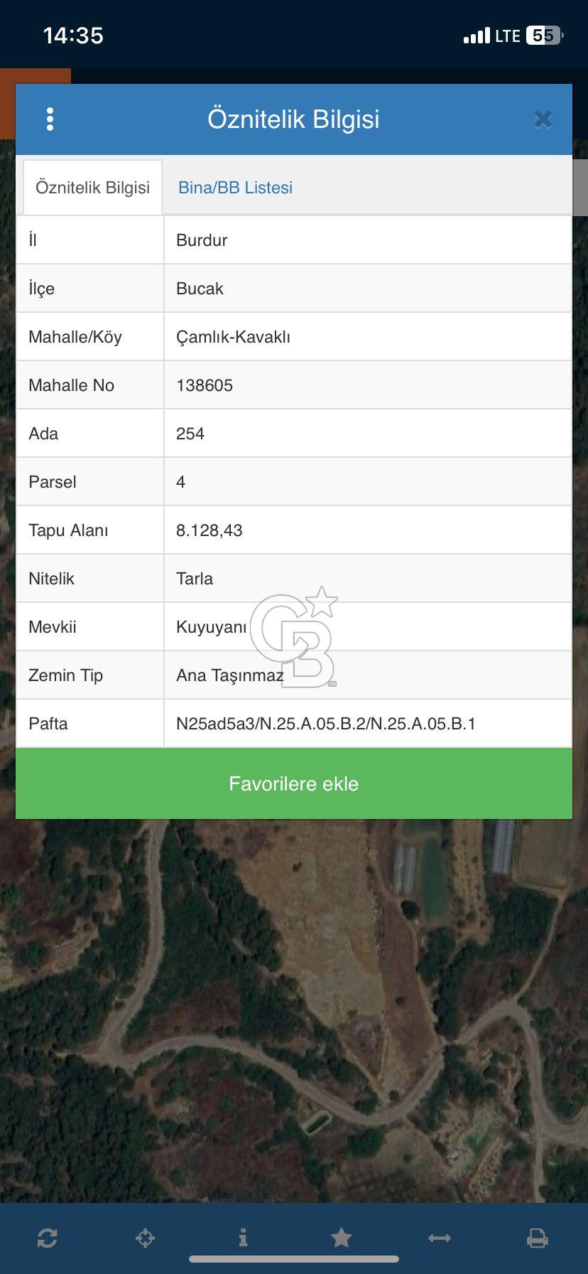 BURDUR BUCAK'DA SATILIK TARLA
