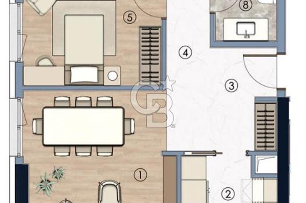 Antares Konutlarında Kiralık Daire 2+1 C Tipi