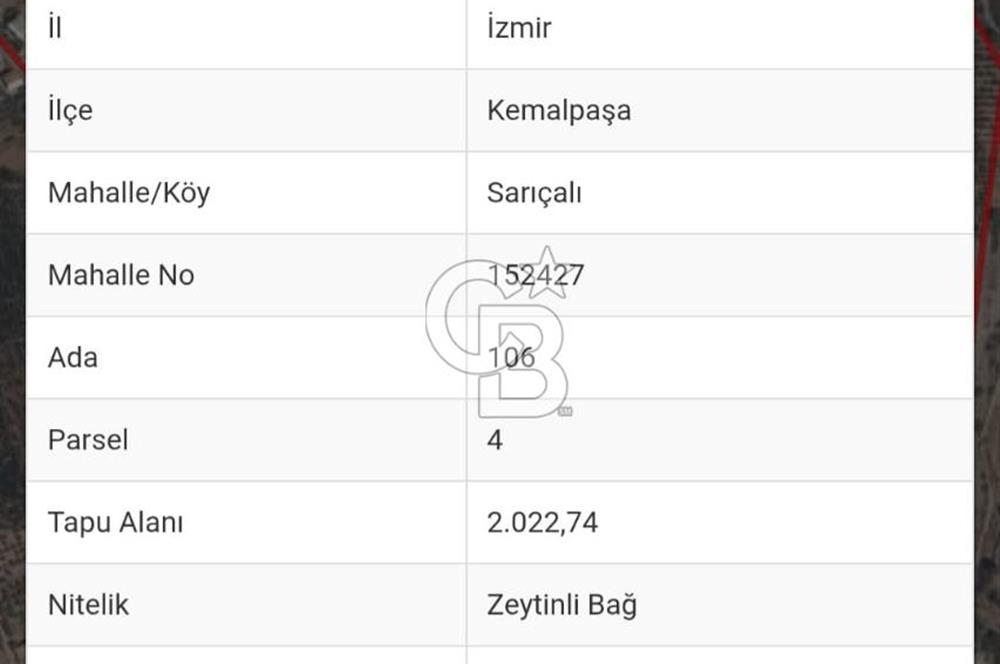 KEMALPAŞA SARIÇALI'DA İMARA YAKIN YATIRIMLIK 2 DÖNÜM ARSA