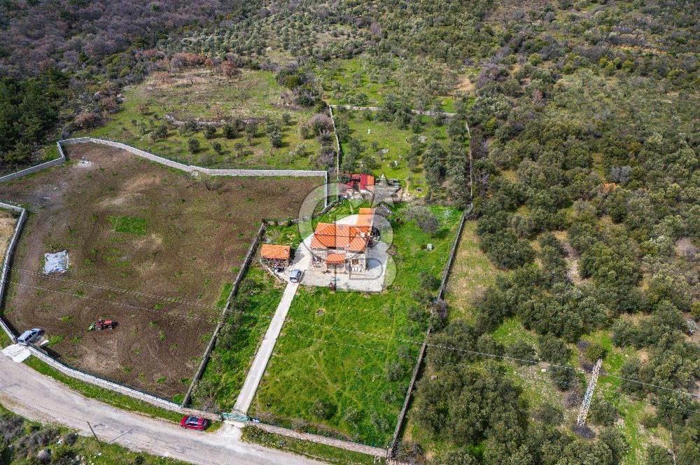 ÇANAKKALE AYVACIK SAZLI KÖYÜ 6.250 M2 ARSA VE TAŞ EV