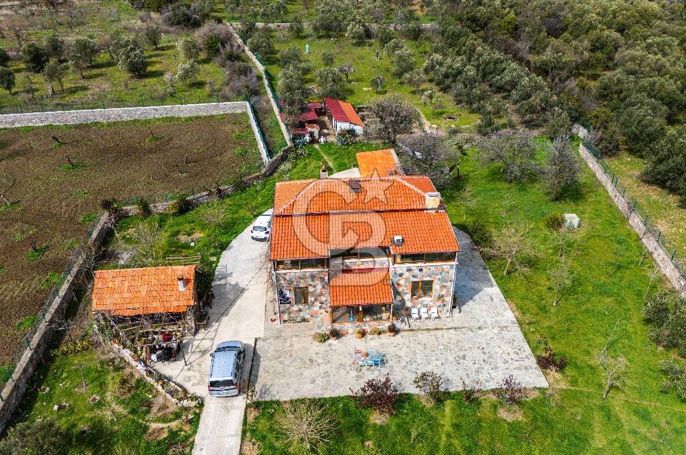 ÇANAKKALE AYVACIK SAZLI KÖYÜ 6.250 M2 ARSA VE TAŞ EV