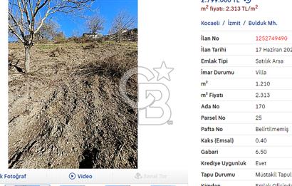 İZMİT BULDUK KÖYÜNDE VİLLA İMARLI YATIRIMLIK ARSA!