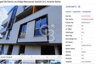 Döngel'de Deniz ve Doğa Manzaralı Satılık 2+1 Arakat Daire