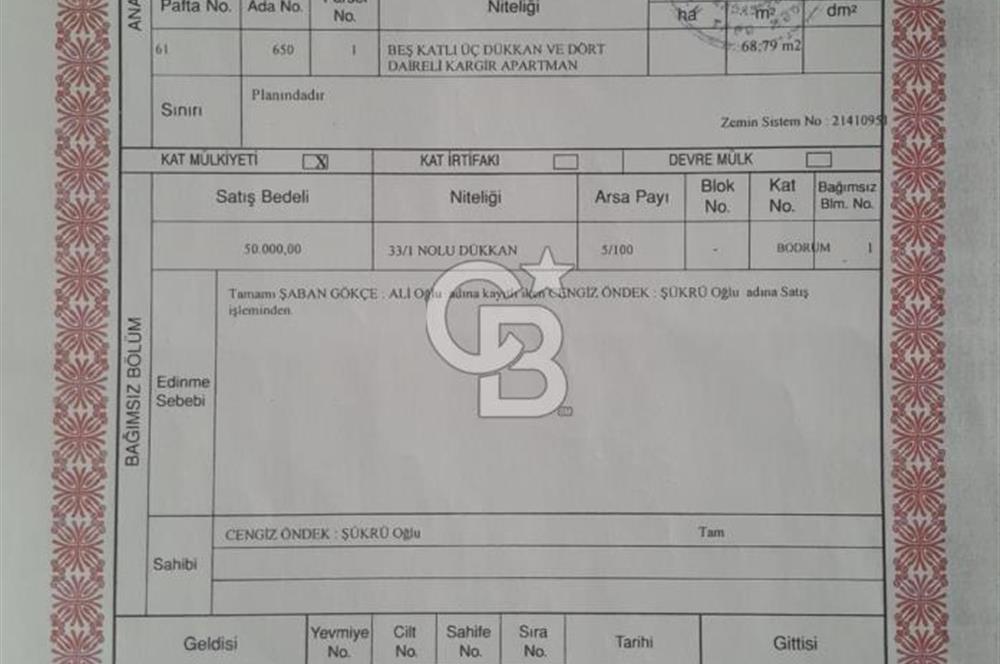 CİHANGİR CD. ADIM MESAFEDE, PEK ÇOK SEKTÖRE UYGUN KİRALIK DÜKKAN  