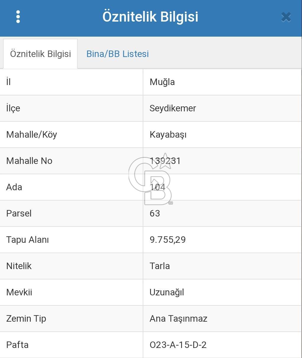 Muğla Seydikemer Kayabaşı Mahallesi’nde Satılık Tarla