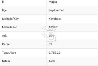 Muğla Seydikemer Kayabaşı Mahallesi’nde Satılık Tarla
