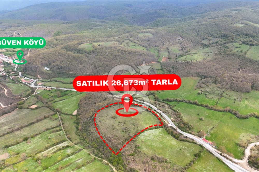 CB AMBIANCE'DAN MKP'DA 26.673m2 ÇİFTLİK İÇİN UYGUN KÖY İÇİ BAHÇE