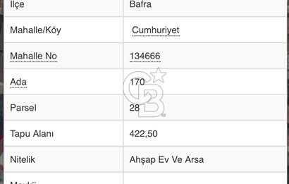 CB. AMAZON'DAN BAFRA MEYDANDA KİRALIK ARSA