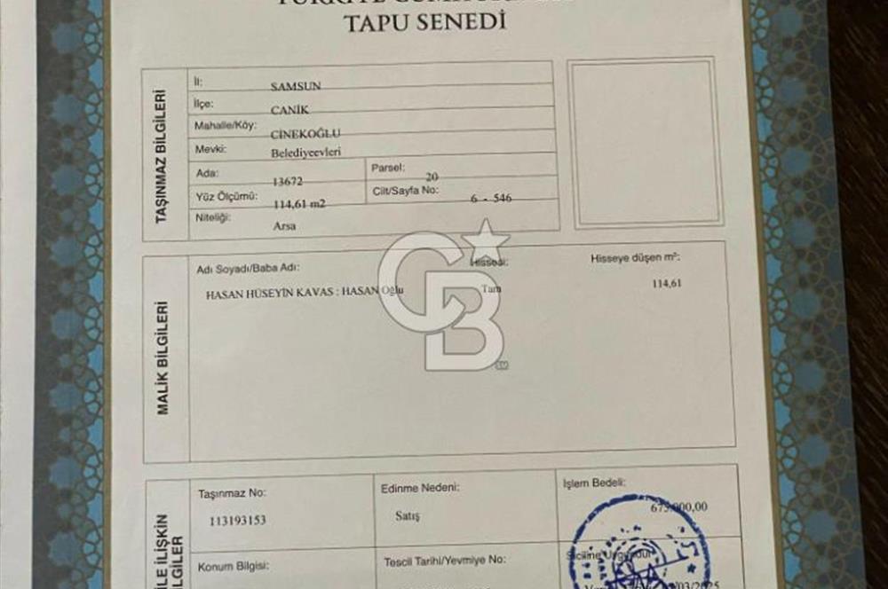SAMSUN CANİK BELEDİYE EVLERİNDE SATILIK 4+2 MÜSTAKİL EV
