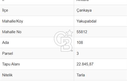 Ankara Çankaya Yakupabdal Mahallesinde Satılık Arsa