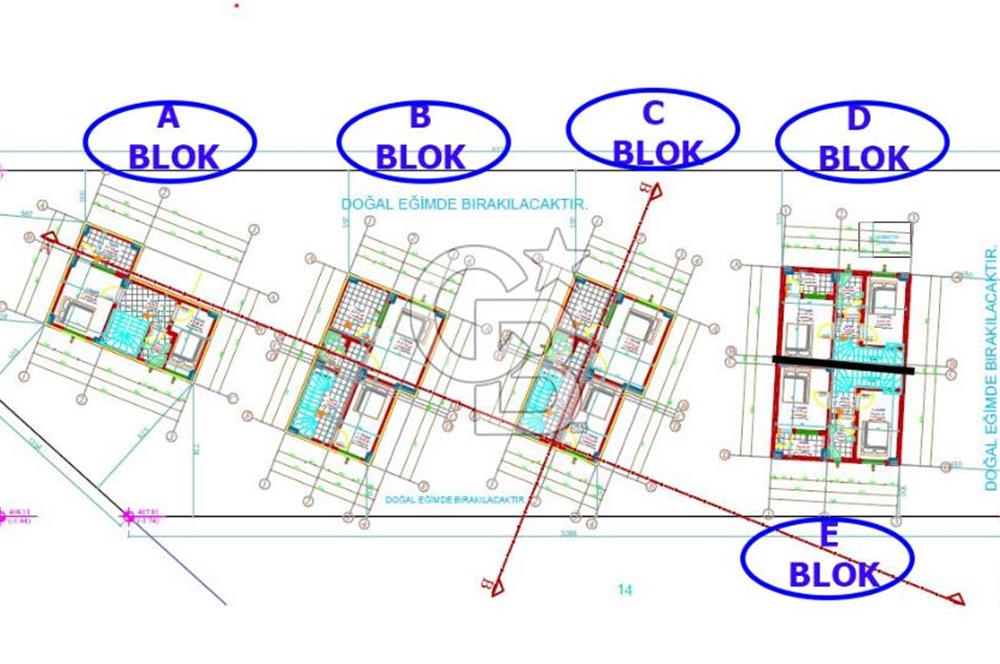 Derince Tahtalı da 5 Adet Villa Projeli Satılık Köy içi Parsel