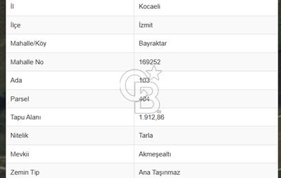 İzmit Bayraktar Kuzey Marmara Otoyolunda Tarla