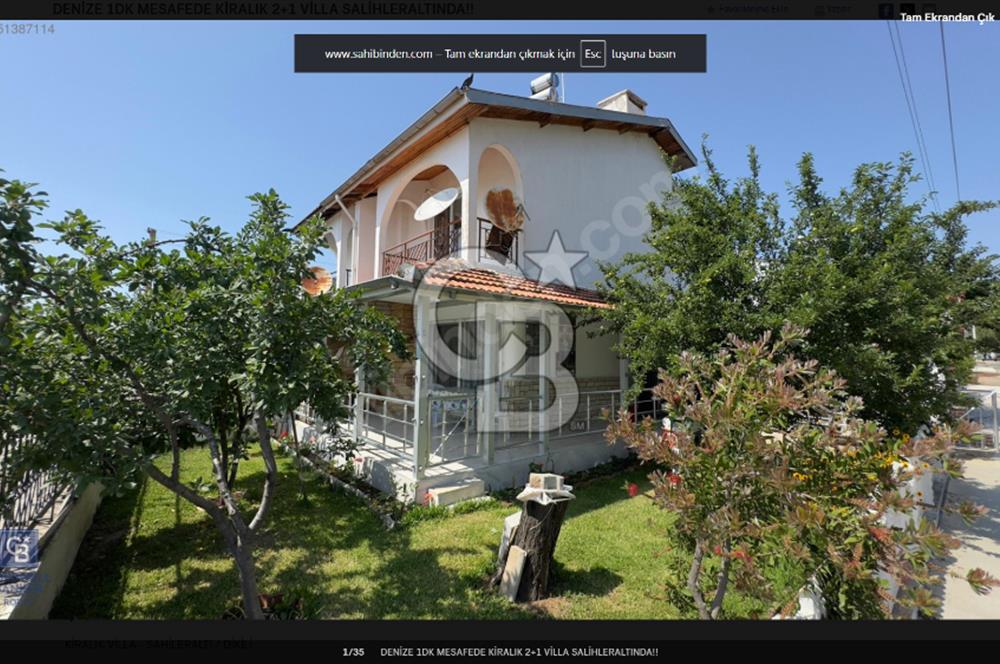 DENİZE 1DK MESAFEDE KİRALIK 2+1 VİLLA SALİHLERALTINDA!!