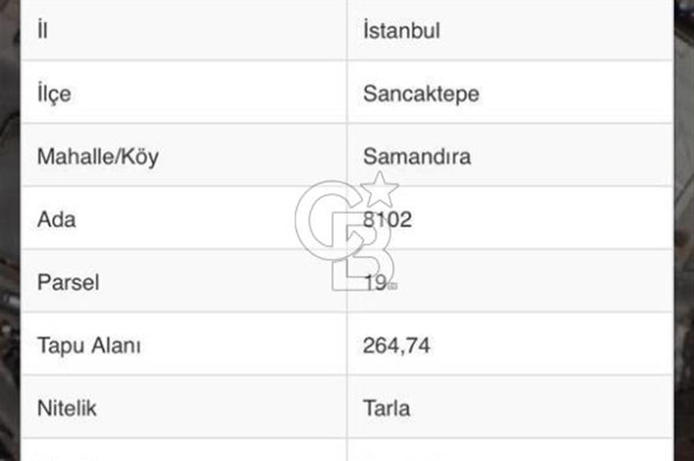 SATILIK 264 M2 İMARLI MÜSTAKİL ARSA SAMANDIRA