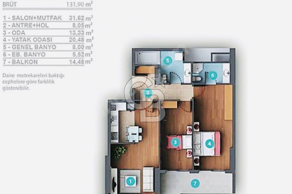 Bornova Goldiva Kuzey Sitesinde Satılık Kiracısız 2+1 Boş Daire