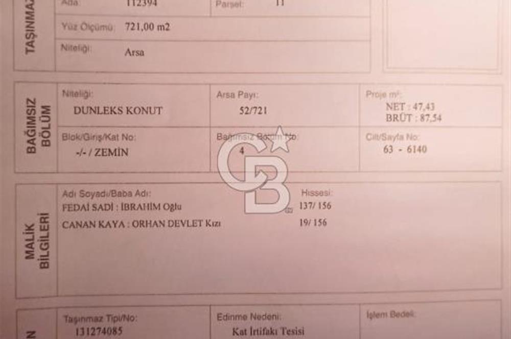 TAŞPINAR MERKEZDE SATILIK LOFT DAİRE