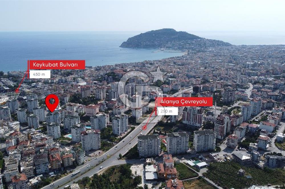 Alanya Cikcilli'de Ara Kat Ayrı Mutfaklı 3+1 Satılık Daire