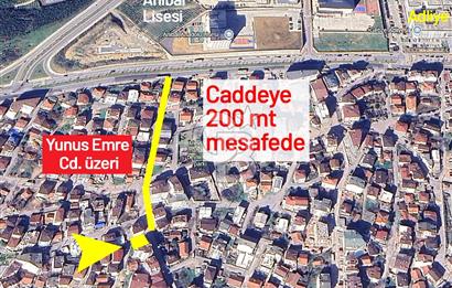 Cadde üzeri SATILIK ARSA 5 Daire yapılır, Adliye cadesine 200 mt