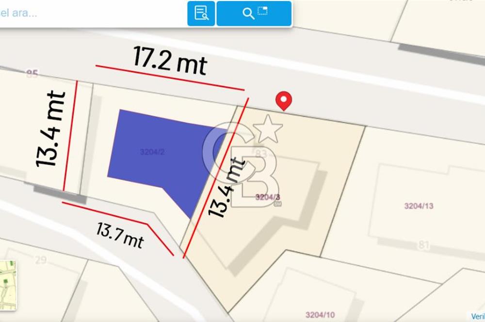 Cadde üzeri SATILIK ARSA 5 Daire yapılır, Adliye cadesine 200 mt