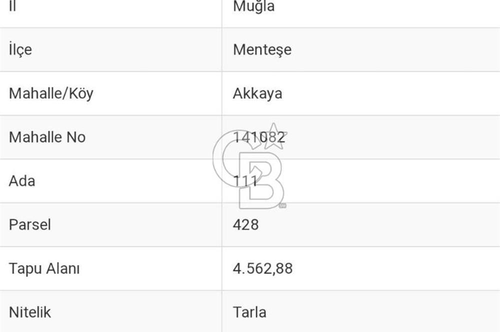 Muğla Menteşe Akkaya Mahallesi’nde Satılık Tarla