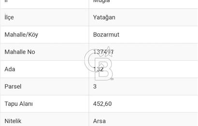 Muğla Yatağan Bozarmut Mahallesi’nde Satılık Arsa