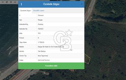 GİRESUN KEŞAP DÜZKÖY'DE MUHTEŞEM KONUMDA ARSA