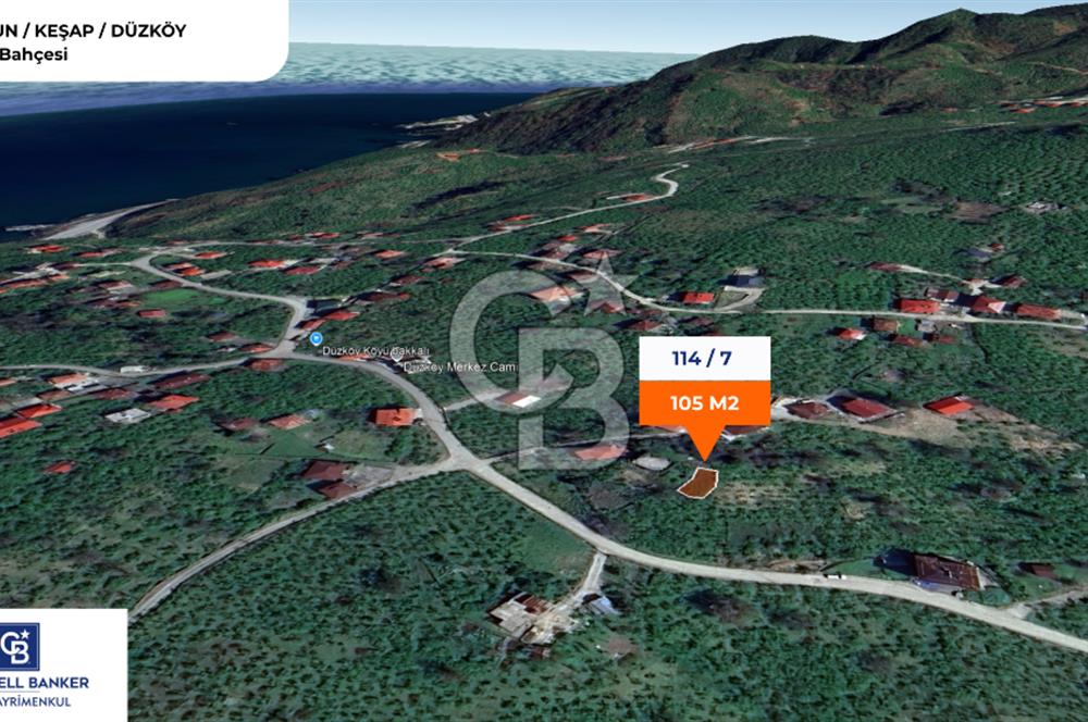GİRESUN KEŞAP DÜZKÖY'DE KÖY İÇERİSİNDE ARSA