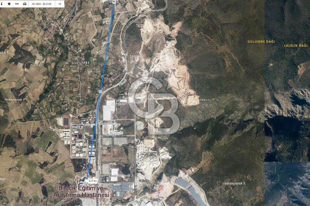 BİLECİK MERKEZ GÜLÜMBE KÖYÜNDE YATIRIMLIK 1010 M2 YOLA CEPHELİ TARLA