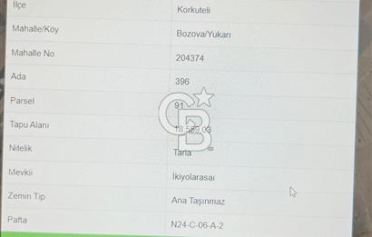 YATIRIMLIK TARLA KORKUTELİ BOZOVA MAH