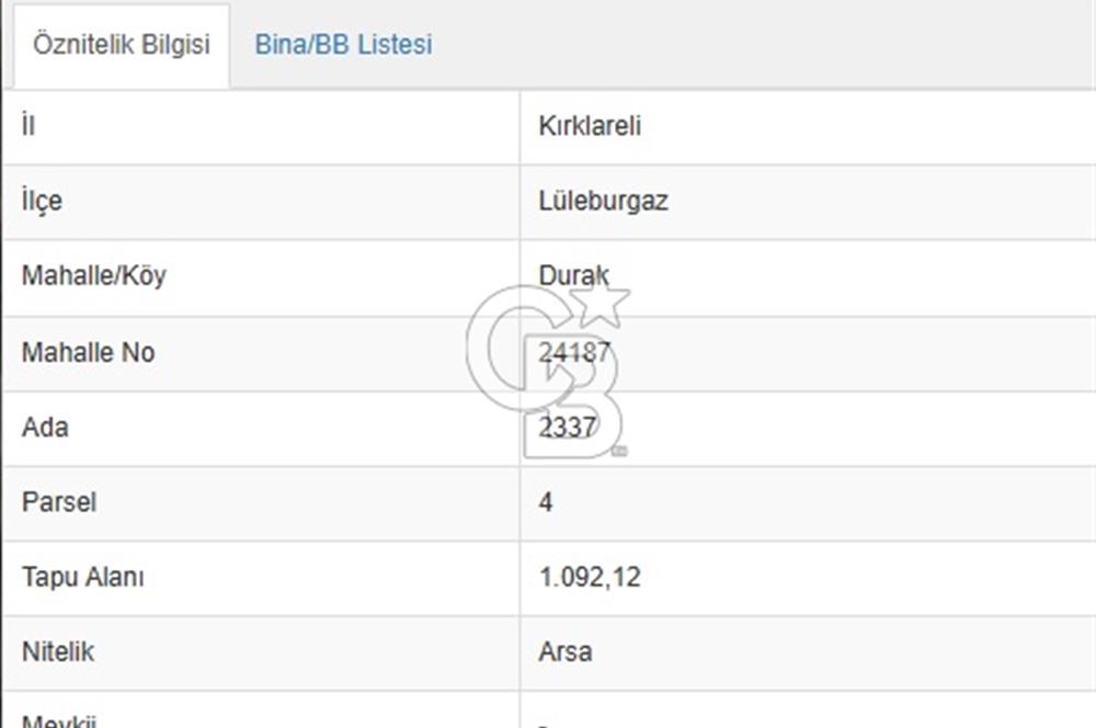 LÜLEBURGAZ'ın EN GÜZEL YERİNDE HIZLI TRENE ve MERKEZE YAKIN İMARLI ARSA 