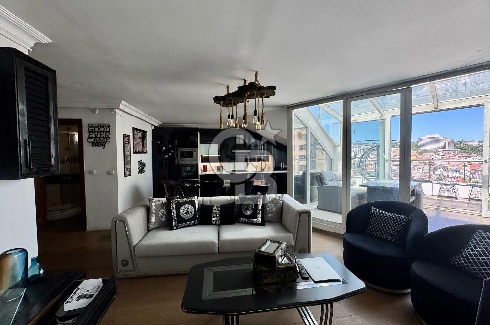 Akaretler'de Boğaz Manzaralı, Teraslı, Eşyalı Kiralık 2+1 Daire