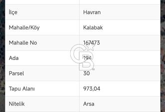 HAVRAN KALABAK’TA MERKEZE YAKIN, DEĞERLİ KONUMDA SATILIK ARSA