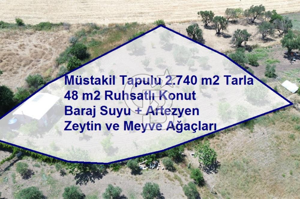 Çıtak'ta Ruhsatlı 48 m2 1+1 Konutu Olan 2.740 m2 Satılık Tarla