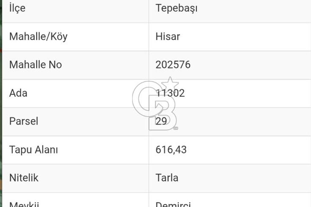 Eskişehir Tepebaşı Hisar’da 616 m² Yol Cepheli Tarla  İdeal Yatırım & Proje Alanı