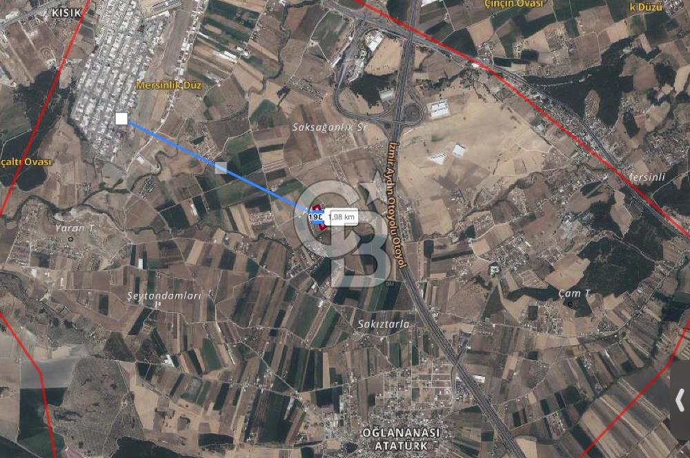 İzmir Menderes Oğlananasında Satılık 9575 m2 Tarla