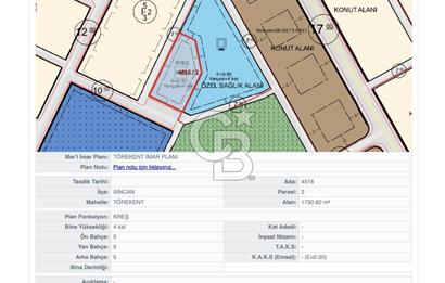 CB ERVA'DAN SİNCAN TÖREKENTTE SATILIK 1.731 M2 ARSA