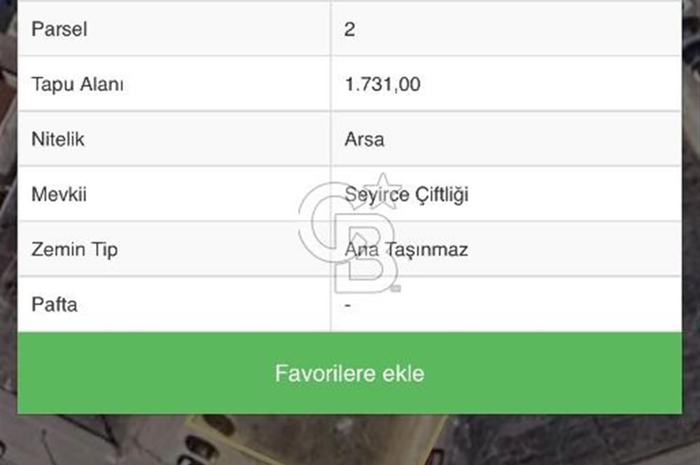 CB ERVA'DAN SİNCAN TÖREKENTTE SATILIK 1.731 M2 ARSA