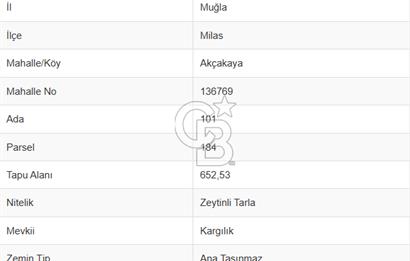 MUĞLA;MİLAS,AKÇAKAYA DA SATILIK YATIRIMLIK ARAZİ