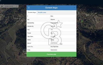 BOLU GÖYNÜK RESMİ YOLA CEPHE 3.814M2 İMARLI ARSA