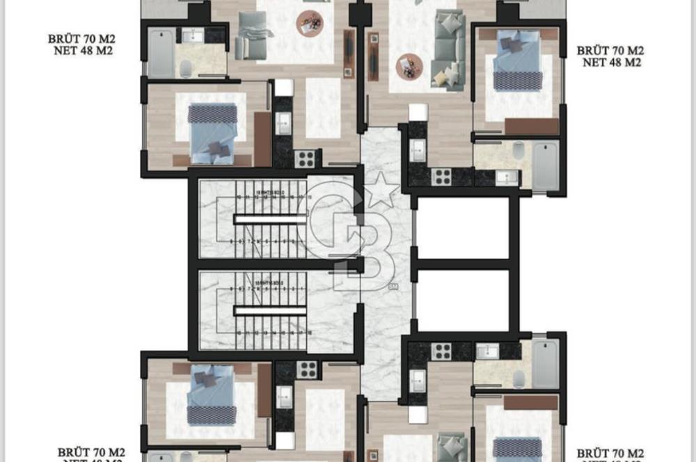 Bayraklı Mansuroğlu 1+1 Akıllı Daire Kaba inşaatta Vade İmkanı