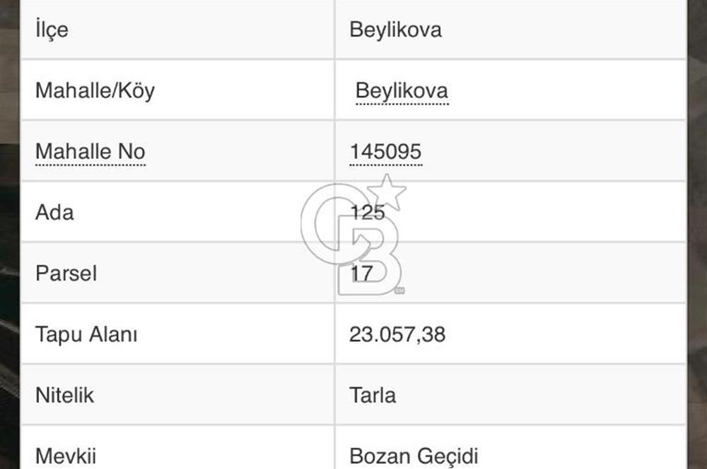 CB CITY' DEN ESKİŞEHİR BEYLİKOVADA ASFALTA CEPHE SATILIK TARLA