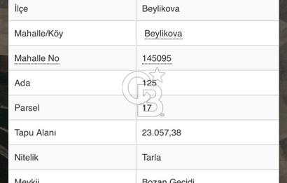 CB CITY' DEN ESKİŞEHİR BEYLİKOVADA ASFALTA CEPHE SATILIK TARLA