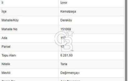 KEMALPASA DEREKÖY'DE 6281 M2 SATILIK TARLA 