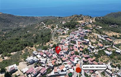 ÇANAKKALE AYVACIK SAZLI KÖY MERKEZİNDE MANZARALI SATILIK TAŞ EV