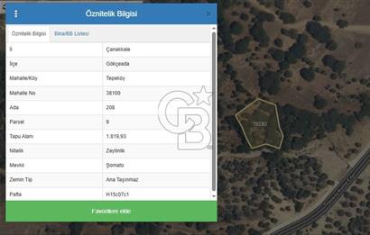 ÇANAKKALE GÖKÇEADA TEPEKÖY SATILIK ZEYTİNLİK 1.800 M2 YATIRIMLIK
