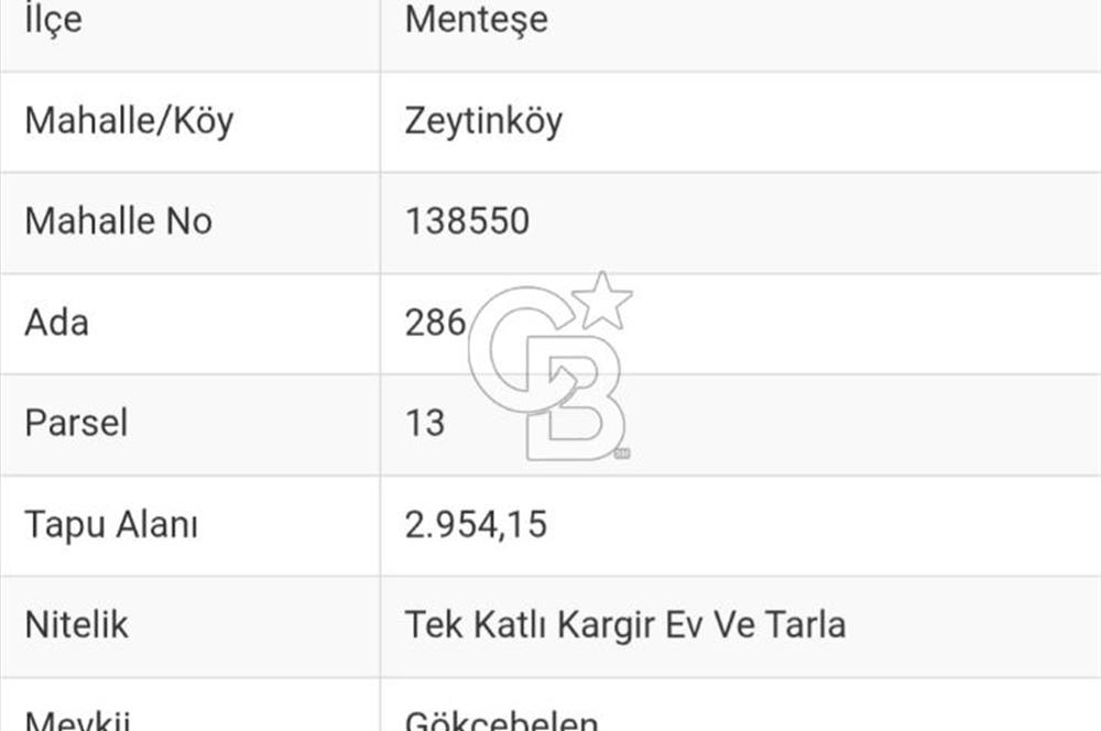 Muğla Menteşe Zeytinköy Mahallesinde Satılık İçinde Evi Olan Tarla